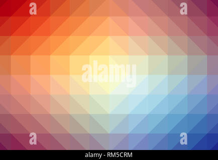 Farbenfroher abstrakter geometrischer Hintergrund mit rotem und blauem Farbverlauf. Digitaler Kristallwelleffekt. Stockfoto