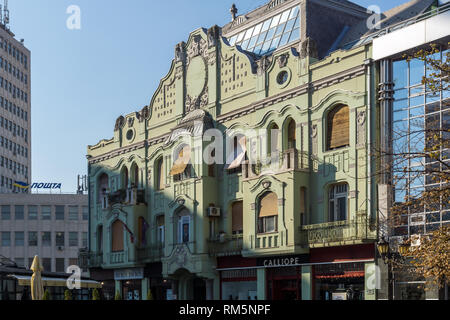 NOVI SAD, Vojvodina, Serbien - November 11, 2018: Gebäude im Zentrum der Stadt Novi Sad, Vojvodina, Serbien Stockfoto