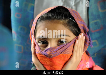 Mädchen überdachte Fläche, Indien, Asien, HERR #736 L Stockfoto