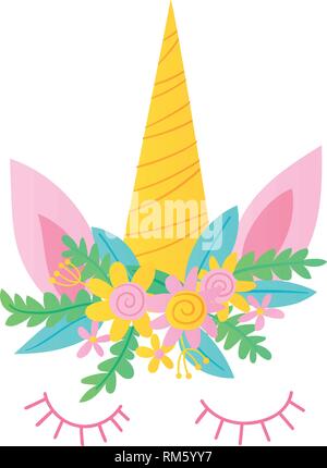 Cute Vector Plakat mit cartoon Einhorn und Beschriftung Stock Vektor