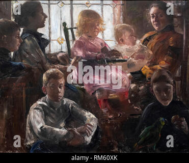 Lovis Corinth (1858-1925), der Familie des Malers Fritz Rumpf, 1901. Die Familie des Malers Fritz Rumpf. Alte Nationalgalerie, Berlin. Stockfoto