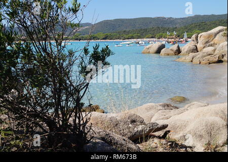 Schöne Strände - Santa Giulia Brach, Süd Korsika, Porto Vecchio Korsika Stockfoto