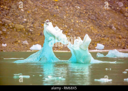 Schmelzenden Eisbergs. In Spitzbergen, Svalbard, Norwegen fotografiert. Stockfoto