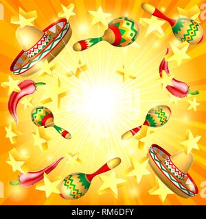 Cinco De Mayo mexikanische Holiday Themed Hintergrund Stock Vektor