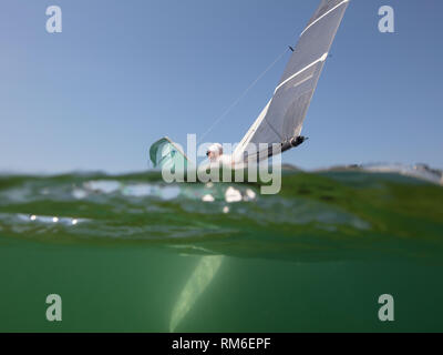 Die yacht Heften während der salcombe Segelregatta, Salcombe. Stockfoto