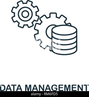 Data Management Symbol. Thin line style Industrie 4.0 icons Collection. UI und UX. Pixel Perfect Datenmanagement Symbol für Web Design, Apps, Software Stock Vektor