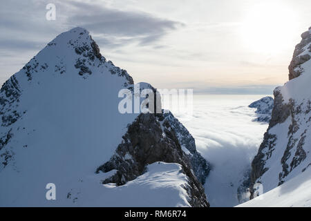 Winter Blick von Jalovec, Slowenien Stockfoto