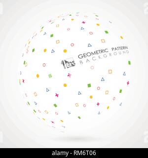 Geometrisch-abstrakte farbenfrohe Global Connection mit weißem Hintergrund. Sie können für die Anzeige, Plakat, Cover Design, Artwork, Drucken. Vector EPS 10. Stock Vektor