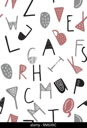 Cute Englisch hand Alphabet geschrieben Stock Vektor