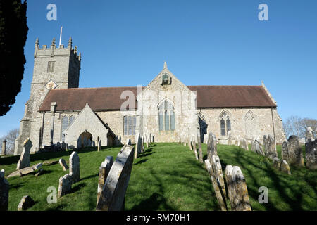 All Saints Church, Godshill, Isle of Wight, Großbritannien. Stockfoto