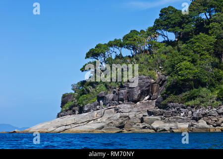 Die felsige Küste von Ko Surin thailändischen Insel in Mu Ko Surin Nationalpark - THAILAND Stockfoto