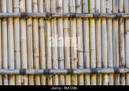 Alte braune ton Bamboo plank Zaun Textur für Hintergrund Stockfoto