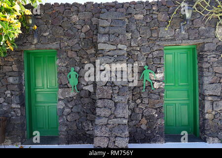 Toilettengebäude, Fundación César Manrique, Vulkan und Photographie, Museum, La Asomada, Lanzarote, Kanarische Inseln, Spanien Stockfoto