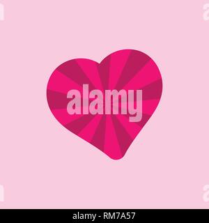 Herz-muster Strahlung, Konzentration, radial, der rosa Valentinstag Vektor, Tag Symbol der Mutter. Rosa Zeichen, stilisierte Liebe Symbole Stock Vektor