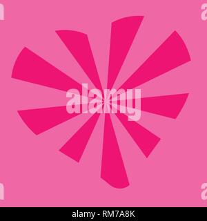 Herz-muster Strahlung, Konzentration, radial, der rosa Valentinstag Vektor, Tag Symbol der Mutter. Rosa Zeichen, stilisierte Liebe Symbole Stock Vektor