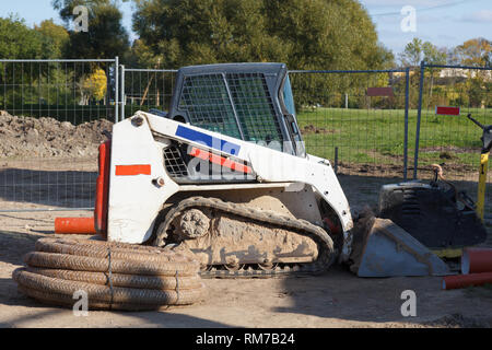 Mini exceavator auf der Baustelle Stockfoto