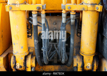 Bagger Hydrauliksystem Stockfoto