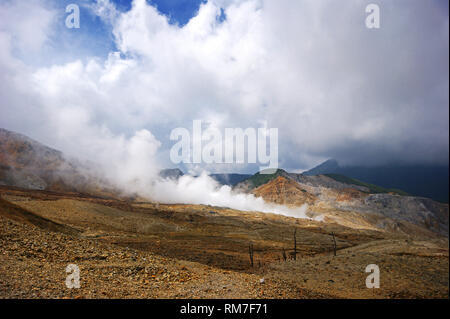 Mount Papandayan Krater, Garut, West Java, Indonesien Stockfoto