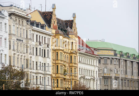 Jugendstil Gebäude auf der Wienzeile in Wien, Österreich Stockfoto