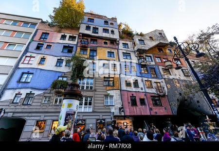 Hundertwasser-Haus in Wien, Österreich Stockfoto