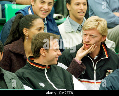 Rochus Club Düsseldorf (DŸsseldorf, Düsseldorf) Deutschland 20.5.1999, Tennis: World Team Cup - - - Barbara und Boris Becker Stockfoto