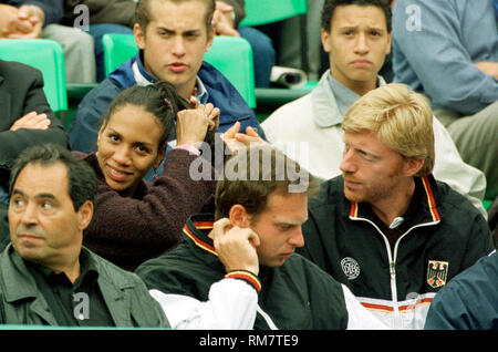 Rochus Club Düsseldorf (DŸsseldorf, Düsseldorf) Deutschland 20.5.1999, Tennis: World Team Cup - - - Barbara und Boris Becker Stockfoto