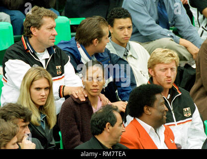 Rochus Club Düsseldorf (DŸsseldorf, Düsseldorf) Deutschland 20.5.1999, Tennis: World Team Cup - - - Barbara und Boris Becker Stockfoto