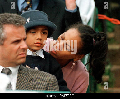 Rochus Club Düsseldorf (DŸsseldorf, Düsseldorf) Deutschland 20.5.1999, Tennis: World Team Cup - - - Barbara und Noah Becker Stockfoto