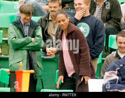 Rochus Club Düsseldorf (DŸsseldorf, Düsseldorf) Deutschland 20.5.1999, Tennis: World Team Cup - - - Barbara Becker schwanger Stockfoto