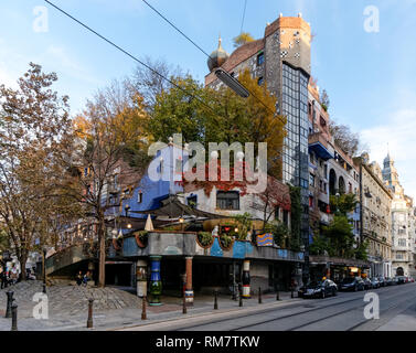 Hundertwasser-Haus in Wien, Österreich Stockfoto