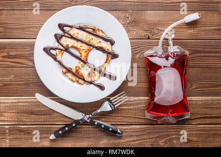 Flapjack in Form der Schädel Stockfoto