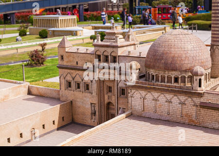 Türkei Istanbul April 18, 2018: Miniaturk Park in Istanbul, der größten Miniaturpark der Welt. Stockfoto