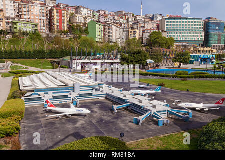 Türkei Istanbul April 18, 2018: Miniaturk Park in Istanbul, der größten Miniaturpark der Welt. Stockfoto