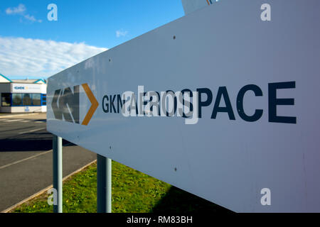 GKN, Fabrik, Eingang, East Cowes, Isle of Wight, England, Vereinigtes Königreich, Stockfoto