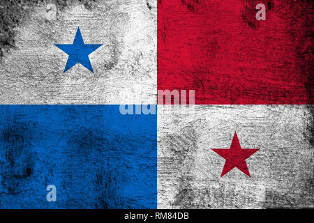 Panama grunge und dirty Flag Abbildung. Perfekt für Hintergrund oder Textur. Stockfoto