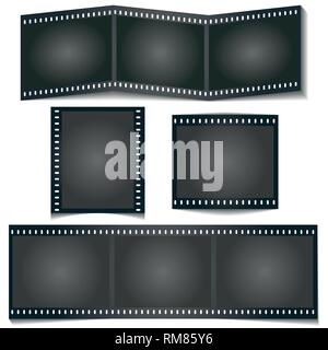 Film foto Streifen mit Schatten auf weißem Hintergrund Stock Vektor