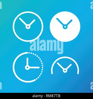 Konzept Symbole. Uhr und online Icon Set ansehen. Dünne Kontur Infografik Elemente für Web Design, Apps, Präsentationen, druckt. Stock Vektor