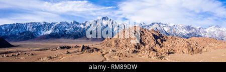 Luftaufnahme von Mt Whitney Lone Pine, CA Eastern Sierra Nevada Alabama Hills Stockfoto