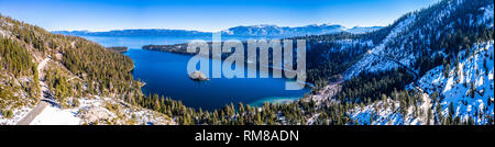 Antenne Emerald Bay, Lake Tahoe, Kalifornien USA Kalifornien Stockfoto