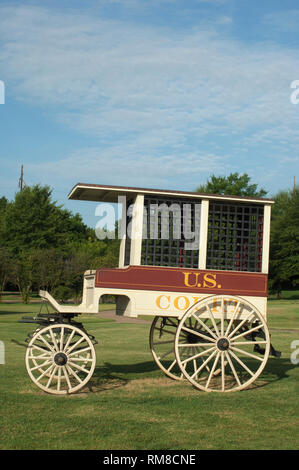 Paddy Wagen für den Transport von Gefangenen, Fort Smith National Historic Site, Arkansas. Digitale Fotografie Stockfoto