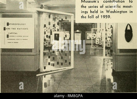 . Jahresbericht für das Jahr beendet 30. Juni.... United States National Museum. 16 U.S. NATIONAL MUSEUM JAHRESBERICHT, 1959 Proben aus der Shanidar Tal archäologische Ausgrabungen und markiert diese für die Verwendung in der futm* e Modernisierung. Wichtige Erweiterungen wurden in die Highlights der Lateinamerikanischen Archäologie Halle während des Jahres gemacht. Das Panel von Fotografien am südlichen Ende wurde entfernt und eine große, umfassende Gips eines kolossalen Stein Leiter der Olmeken Kultur wurde im Februar 1959 installiert. Diese Form von San Lorenzo Denkmal Nr. 1 aus dem südlichen Vera Cruz kam in 31 Abschnitten und war Stockfoto