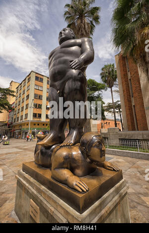 Medellin, Kolumbien - 26. Juli 2018: statue Ausstellung im Botero Park Stockfoto