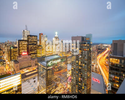 Toronto, 29.September: Antenne morgen Blick auf das Toronto Downtown am 29.Sep, 2018 in Toronto, Kanada Stockfoto