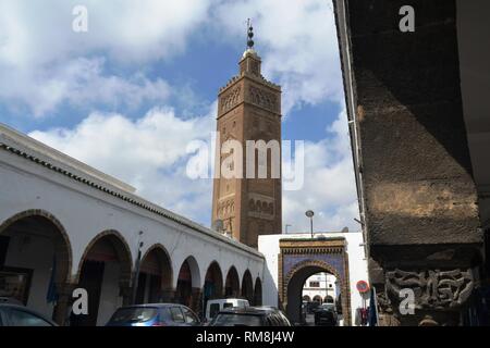Das Minarett des Moulay Youssef in Habous, Casablanca Stockfoto