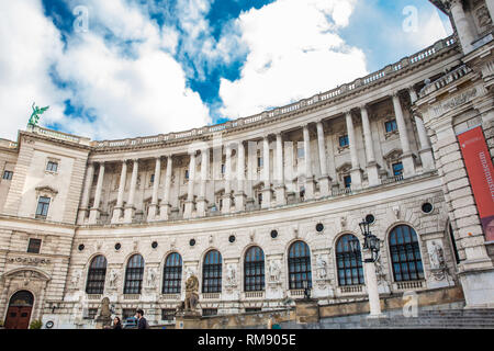 Wien, ÖSTERREICH - April, 2018: Das Museum für Völkerkunde in einem Flügel der Hofburg untergebracht Stockfoto