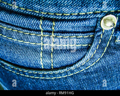 Jeans pocket, jeans Stoff. Jeans Pocket Jeans fabric Stockfoto