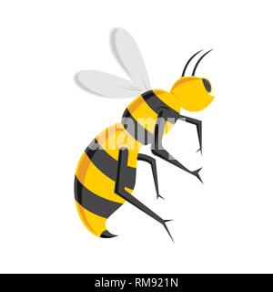 Bee Symbol. Das isolierte Symbol einer Biene gegen aus den Waben. Honig Biene. Isolierte insekt Symbol Stock Vektor