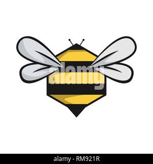 Bee Symbol. Das isolierte Symbol einer Biene gegen aus den Waben. Honeycomb biene Vektor icon Stock Vektor