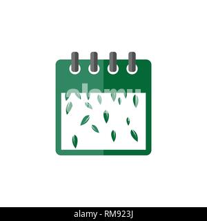 Herbst Blatt Kalendertag flachbild Vector Illustration Stock Vektor