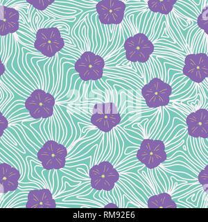 Abstrakte Hibiscus flower nahtlose Muster wiederholen. Vector Illustration Stock Vektor